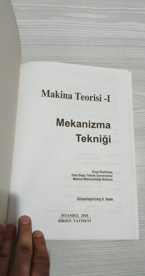 Makina Teorisi-1 Mekanizma Tekniği Kitabı - Görsel 2