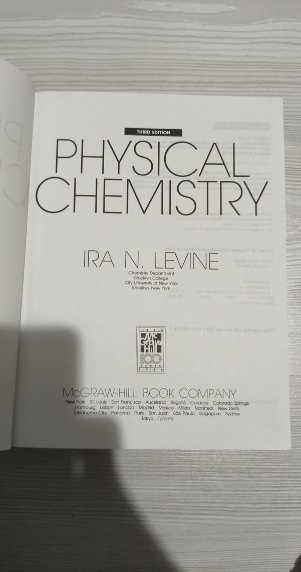 Physical Chemistry - Ira N. Levine, 3. Baskı - Görsel 3