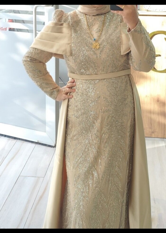 Gold nişan elbisesi - Görsel 3