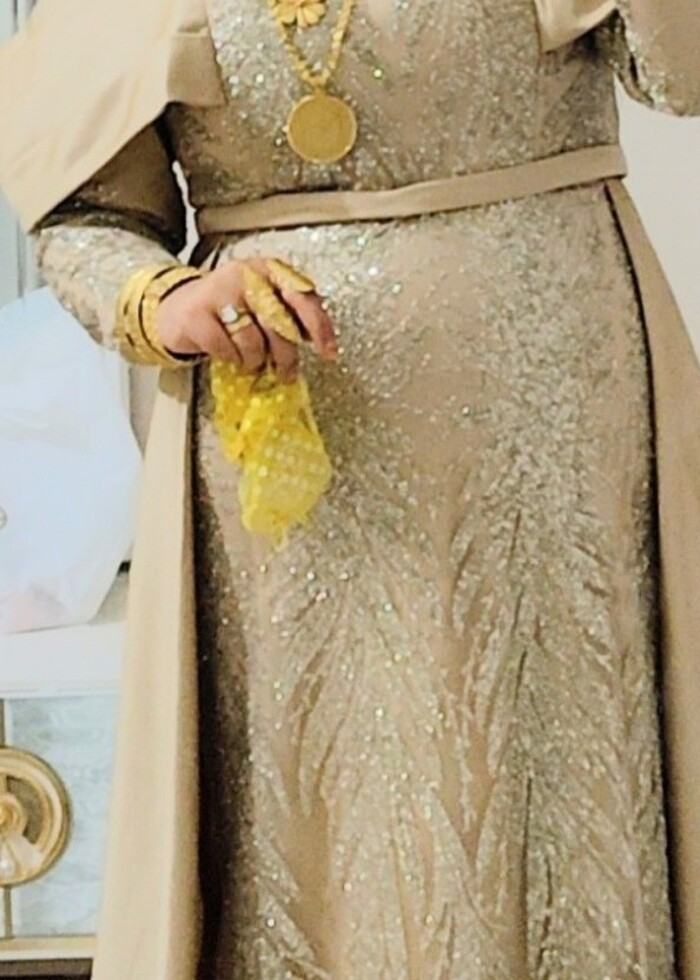 Gold nişan elbisesi - Görsel 4