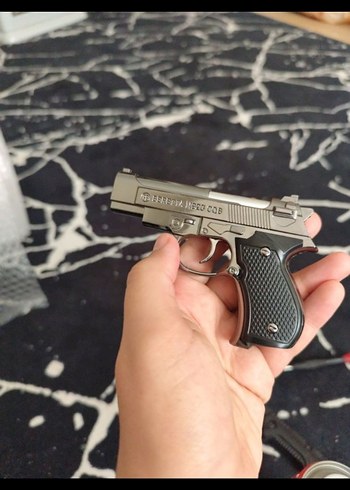 Renkli Detaylı Gri Oyuncak Tabanca - Görsel 2