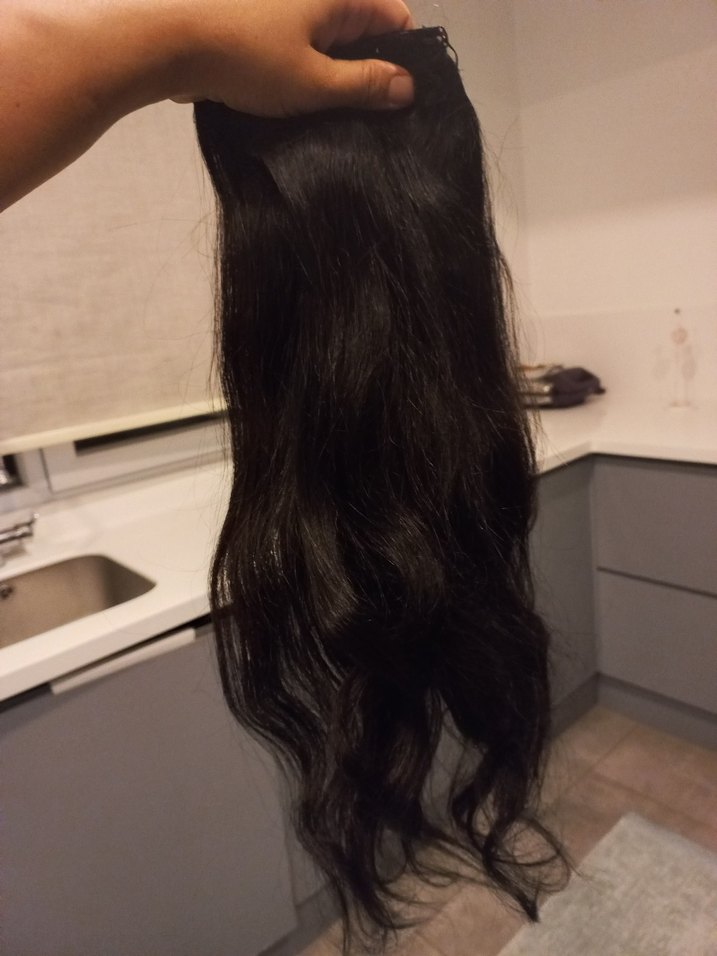 şac peruk gerçek saç yarım ay şeklinde 2 adet yanlar var 43cm - Görsel 3