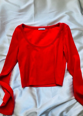 Kırmızı Kadın Triko Uzun Kollu Bluz - Görsel 4
