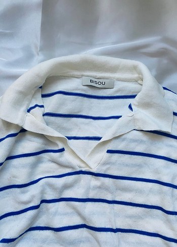 Kadın Beyaz Çizgili Uzun Kollu Triko - Görsel 3