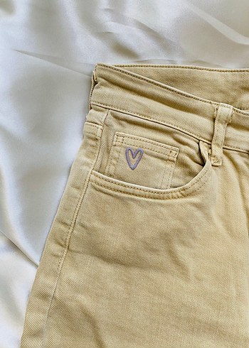 Bej Midi Kadın Kot Pantolon - Görsel 4