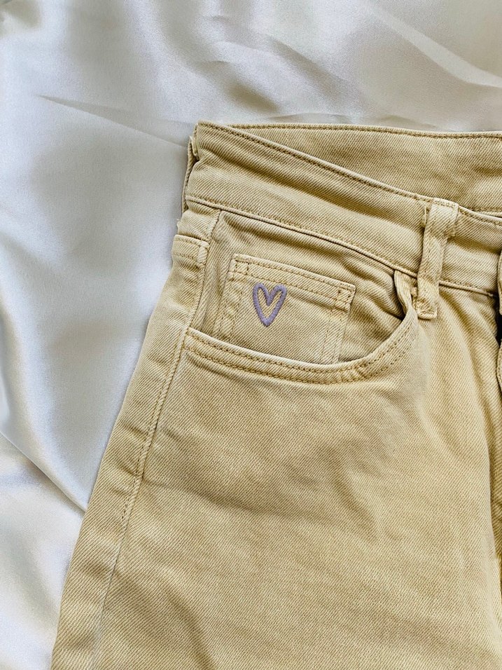 Bej Midi Kadın Kot Pantolon - Görsel 4