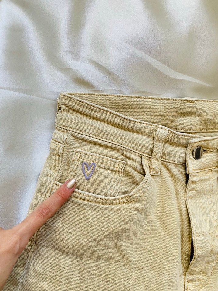 Bej Midi Kadın Kot Pantolon - Görsel 2