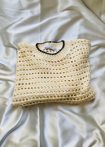 bershka Beyaz Örgü Kadın Kazak - Görsel 5