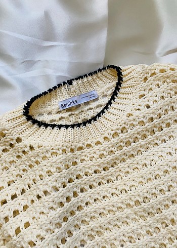 bershka Beyaz Örgü Kadın Kazak - Görsel 2