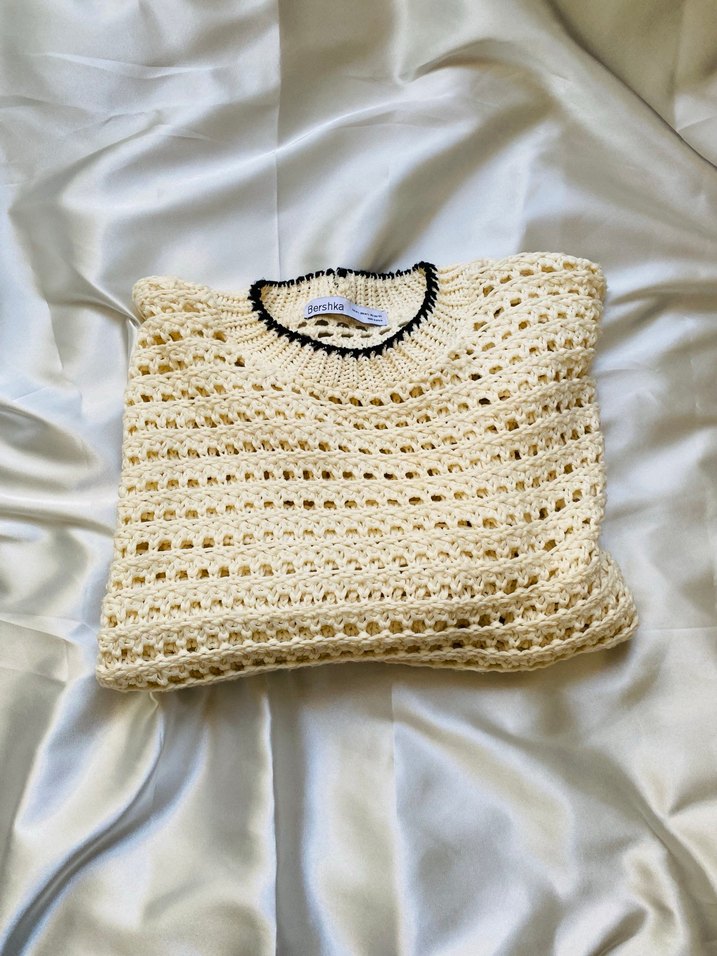 bershka Beyaz Örgü Kadın Kazak - Görsel 5