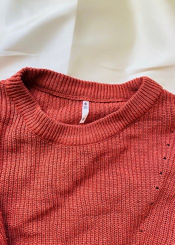 Kırmızı Örgü Kadın Kazak - Görsel 4