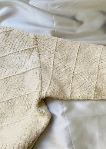 Mango Bej Kadın Kazak, Yuvarlak Yaka, Salaş - Görsel 5