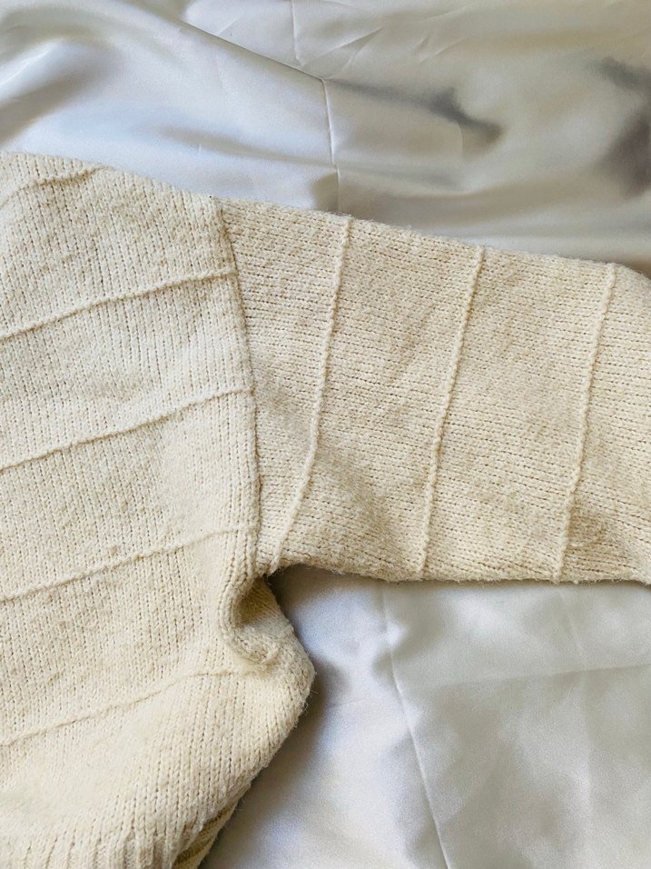 Mango Bej Kadın Kazak, Yuvarlak Yaka, Salaş - Görsel 5