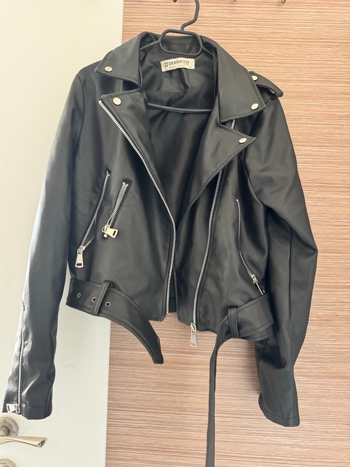 Siyah Deri Ceket - Görsel 2