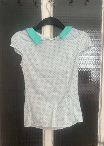 Turkuaz Yaka Detaylı Hamile Bluzu - Görsel 3