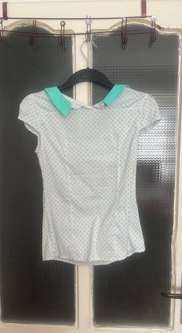 Turkuaz Yaka Detaylı Hamile Bluzu - Görsel 3