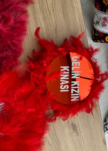 Kırmızı Kadife Taşlı kına tepsisi - Görsel 6