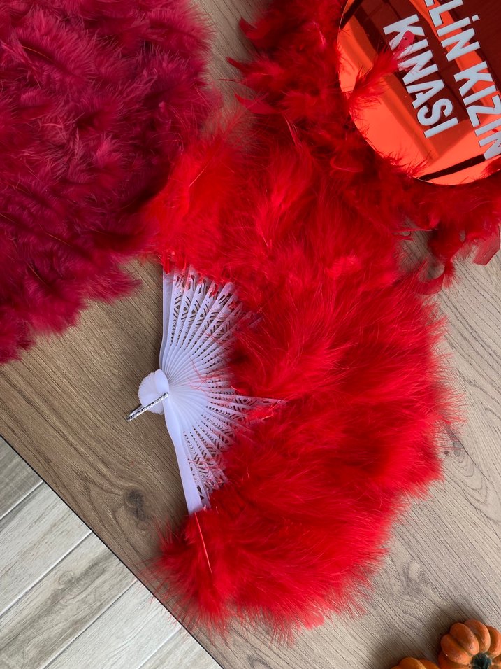 Kırmızı Kadife Taşlı kına tepsisi - Görsel 5