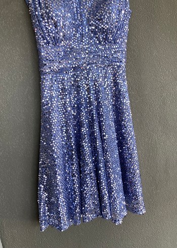 Payetli elbise mavi - Görsel 5