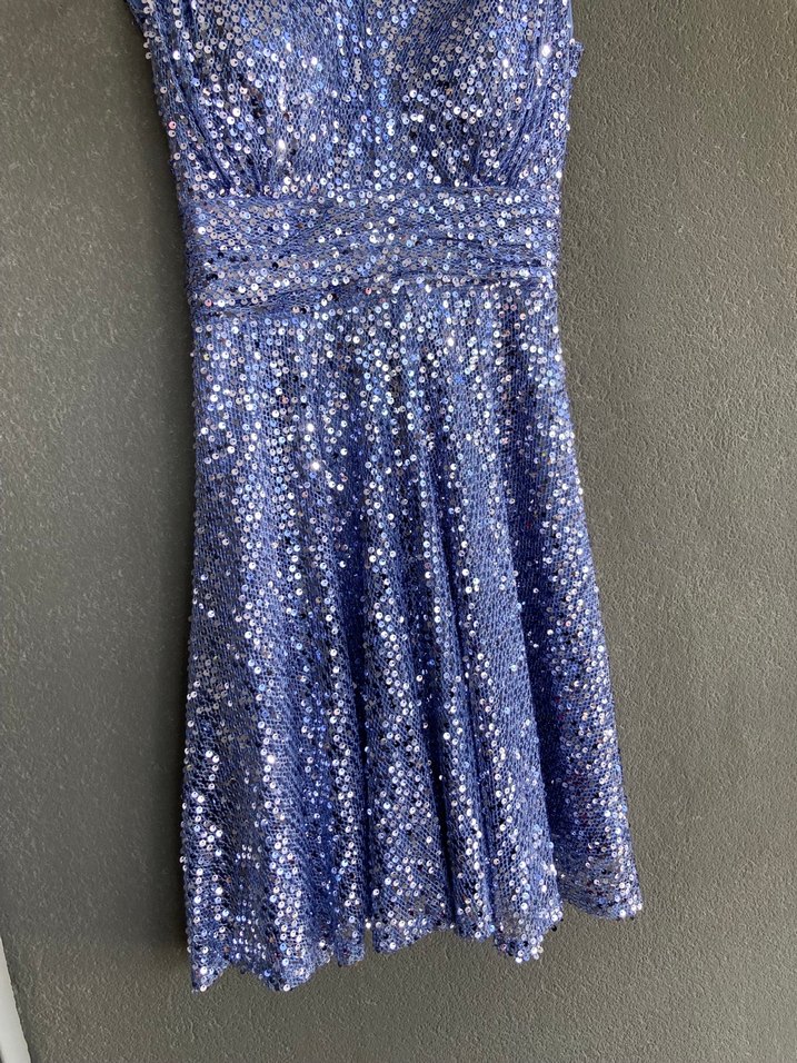 Payetli elbise mavi - Görsel 5