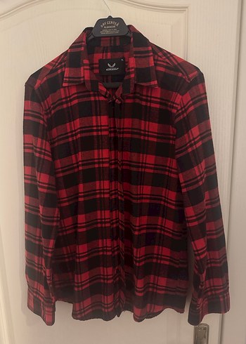 Erkek Kırmızı Siyah Kareli Oduncu Gömleği - Görsel 4