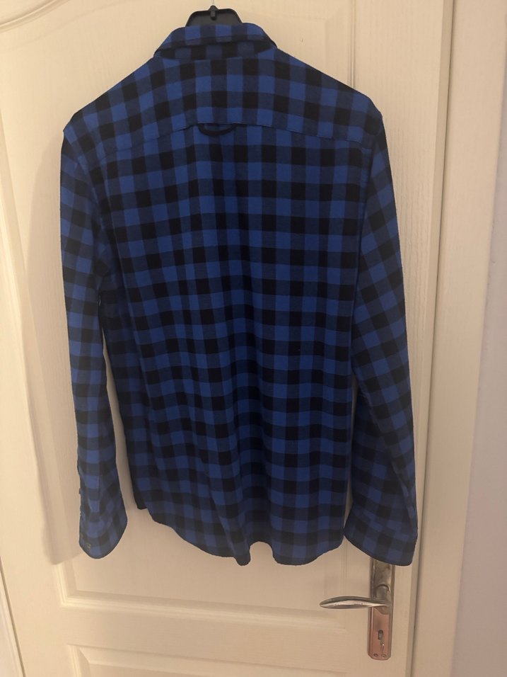 Erkek Mavi Kareli Oduncu Gömleği - Görsel 3