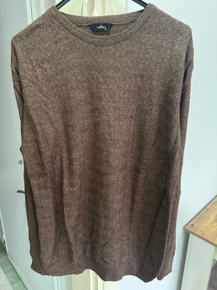 Kahverengi Yün Erkek Triko Kazak - Görsel 2