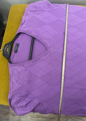 Sabri Özel Desenli Lila Erkek Süveter - Görsel 5