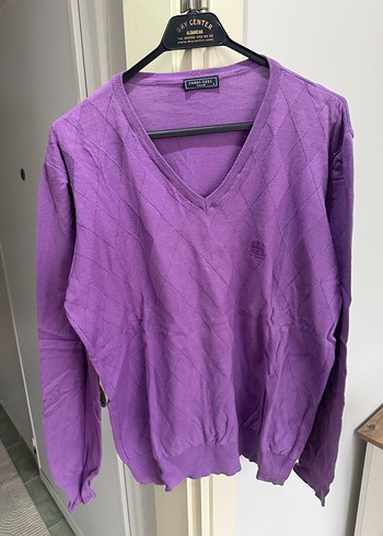 Sabri Özel Desenli Lila Erkek Süveter - Görsel 2