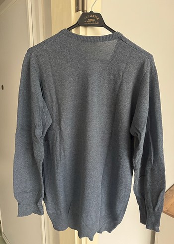 Çizgili V Yakalı Örgü Erkek Kazak - Görsel 2