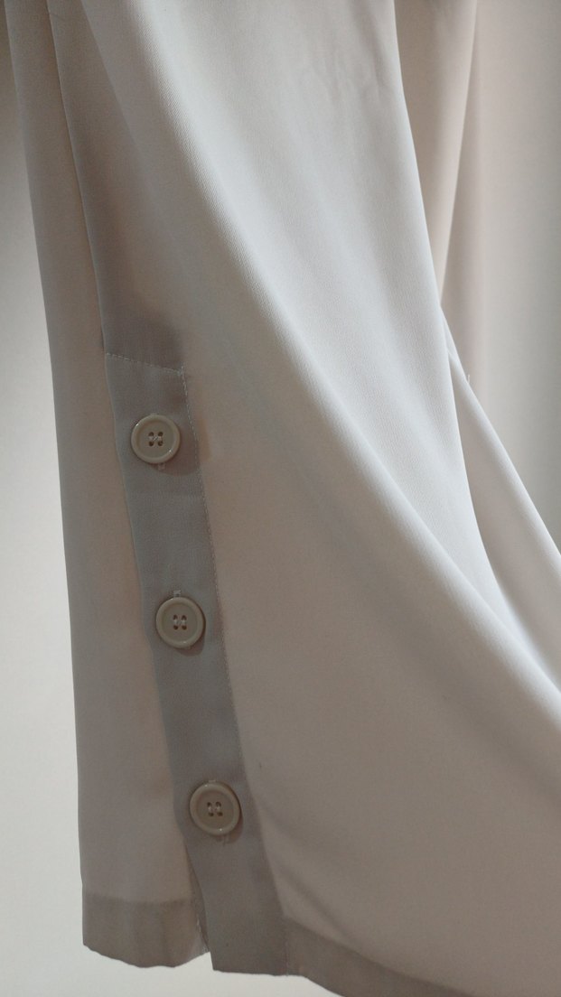 Bej Salaş Midi Kadın Kumaş Pantolon - Görsel 2