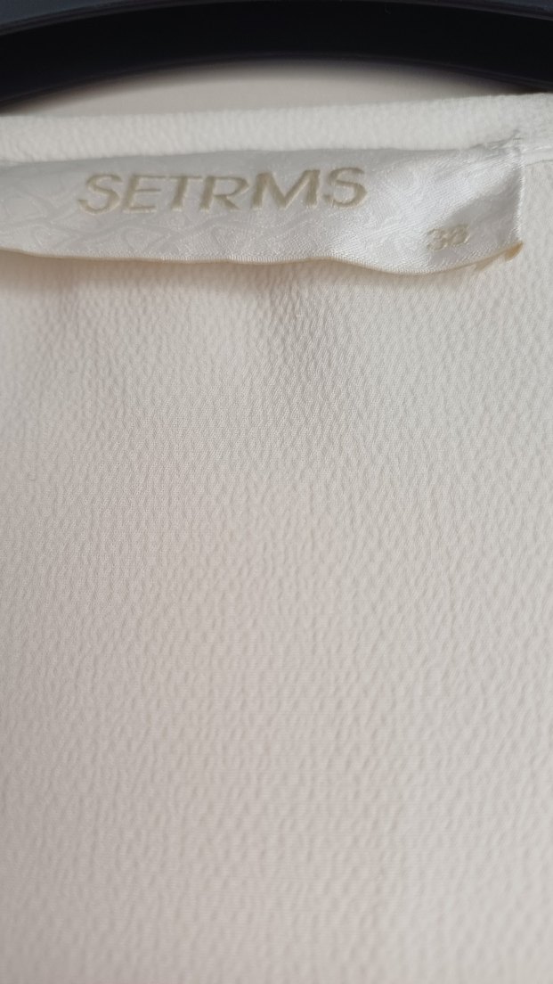 Düğmeli Beyaz Uzun Bohem Tunik - Görsel 3