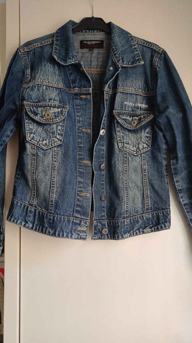 Lacivert Baskılı Kadın Denim Ceket - Görsel 2