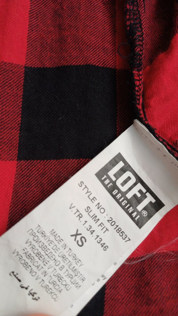 Kareli Kırmızı Pamuklu Kadın Gömlek - Görsel 3