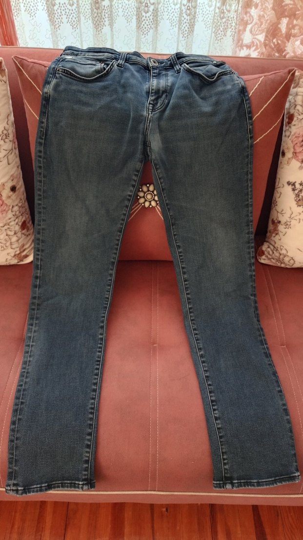 Erkek Mavi Denim Dar Kesim Kot Pantolon - Görsel 2