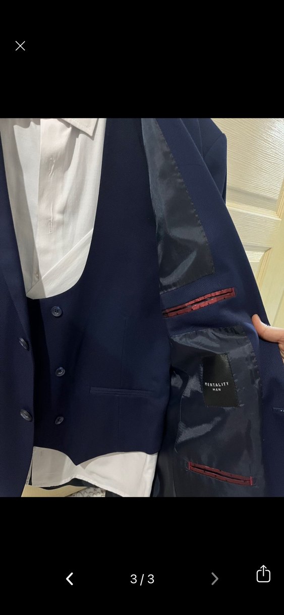 Düğmeli Lacivert Erkek Ceket, Normal Kesim - Görsel 3