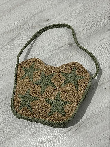 American Retro Pinterest yıldız hasır kol çantası. Y2k çanta.