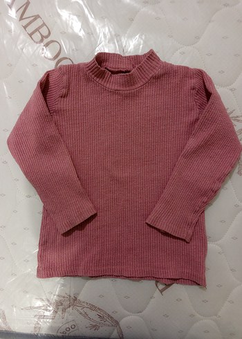 Kadın Pembe Boğazlı Triko Kazak - Görsel 2