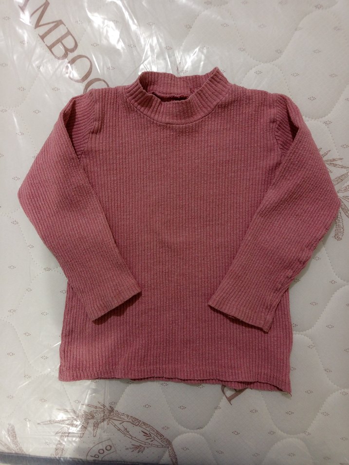 Kadın Pembe Boğazlı Triko Kazak - Görsel 2