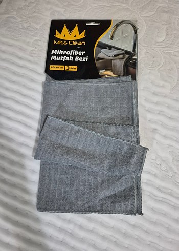 Miss Clean Gri 3 Adet Mikrofober Mutfak bezi - Görsel 2