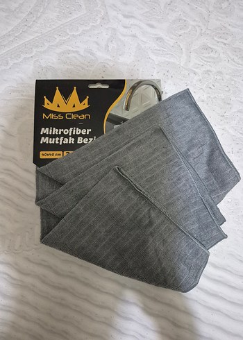 Miss Clean Gri 3 Adet Mikrofober Mutfak bezi - Görsel 3