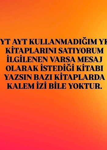  Beden Tyt/Ayt Yks kitapları Temsili ilan