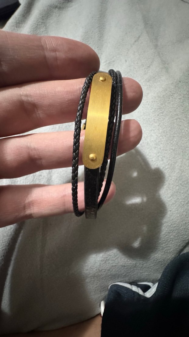 Erkek Altın Renk Biker Bileklik - Görsel 2