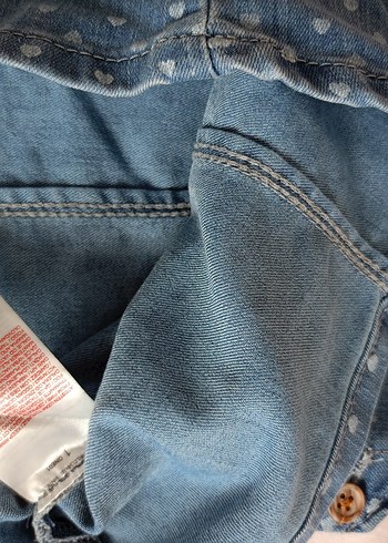 6-9 Ay Beden Kız Çocuk Denim Askılı Elbise