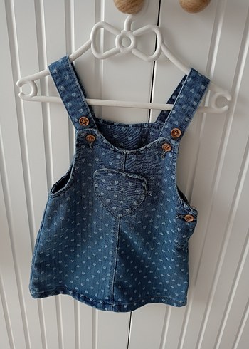 Kız Çocuk Denim Askılı Elbise