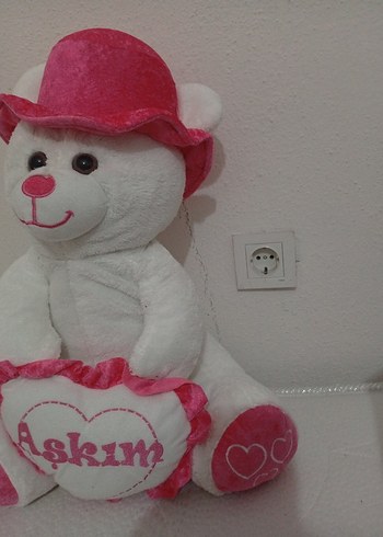 Pembe Şapkalı Peluş Ayı Oyuncağı - Görsel 3