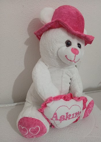 Pembe Şapkalı Peluş Ayı Oyuncağı - Görsel 2
