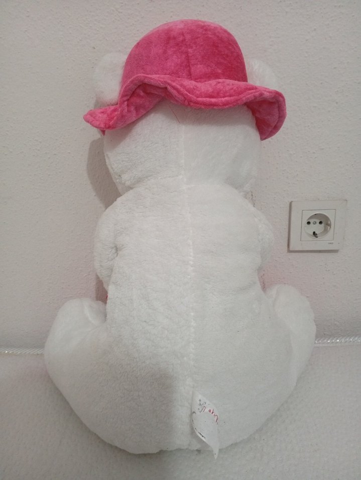 Pembe Şapkalı Peluş Ayı Oyuncağı - Görsel 4