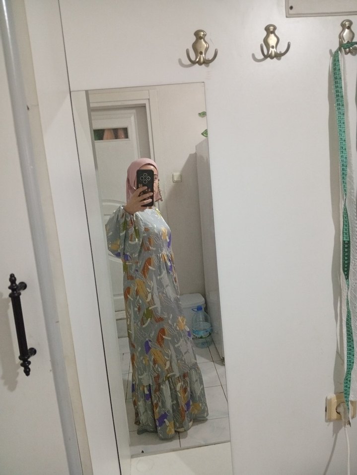 Çok Renkli Uzun Bohem Elbise - Görsel 2