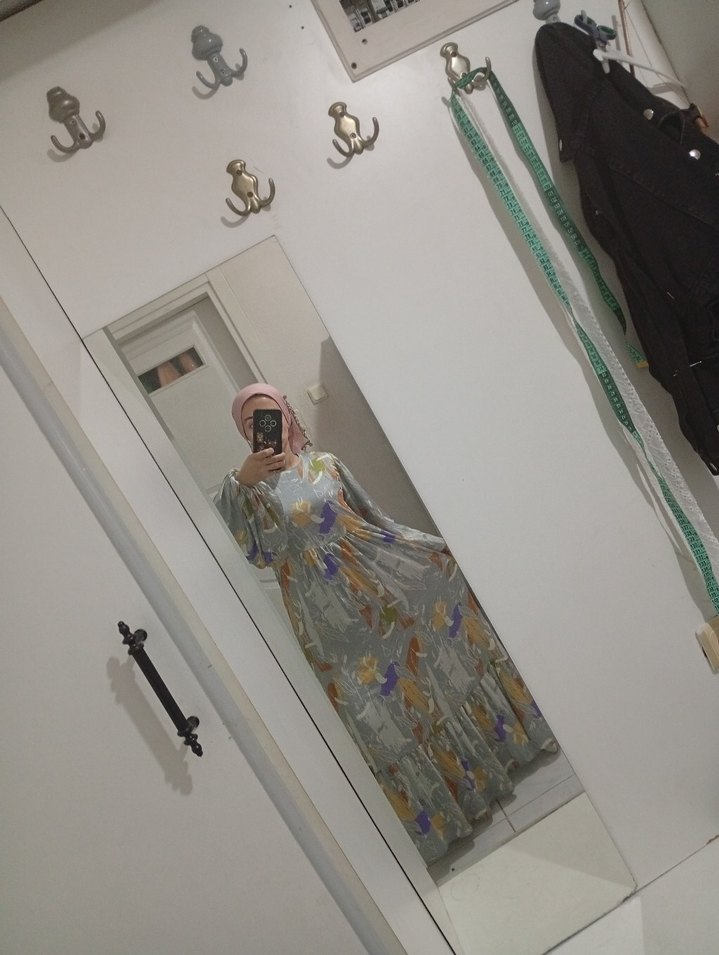 Çok Renkli Uzun Bohem Elbise - Görsel 4